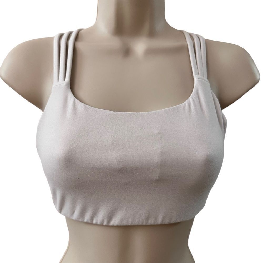 Athleta ~ Sports Bra ~ White Strappy ~ size Small